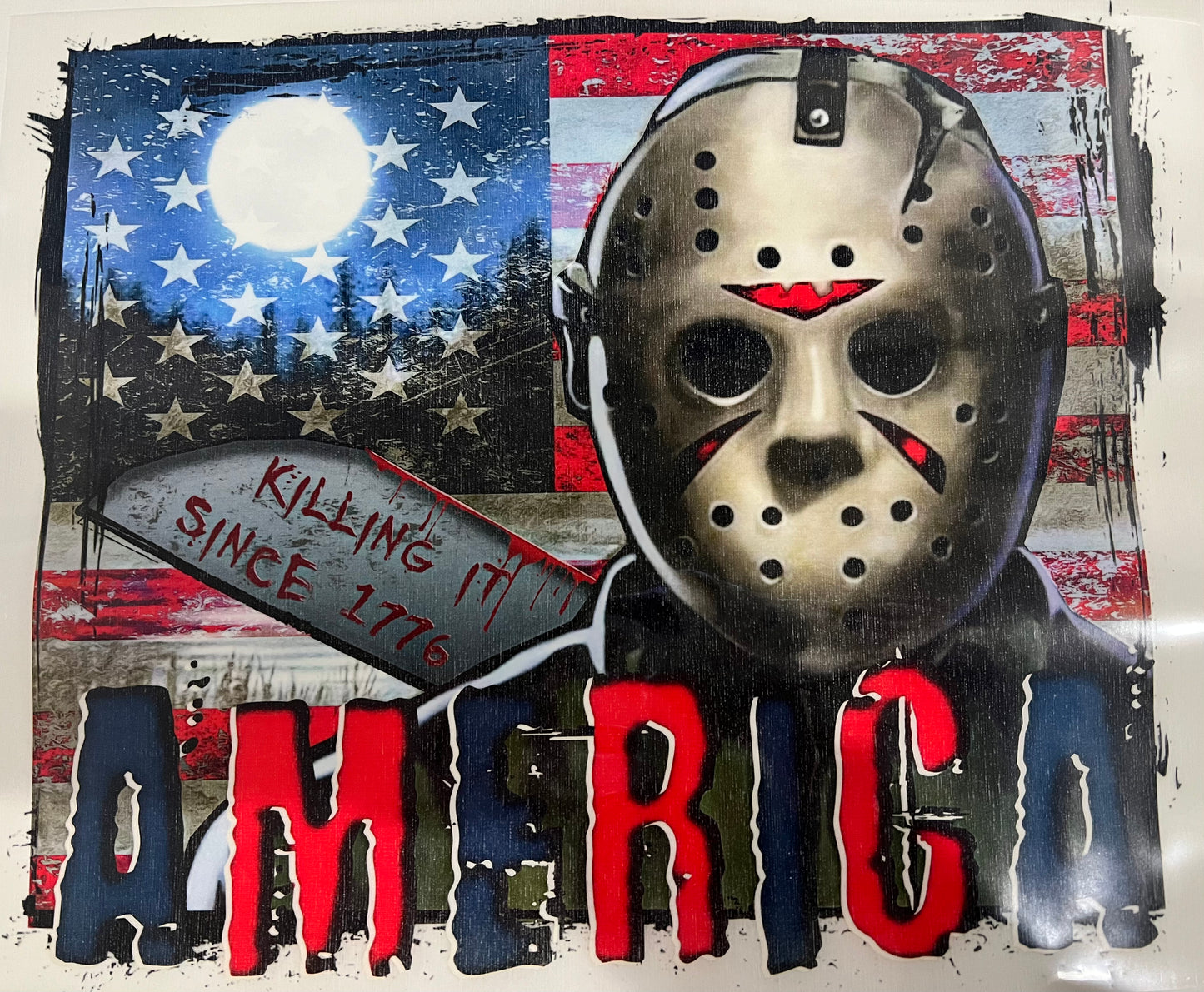*RTS* GLOW-IN-THE-DARK (EXCLUSIVE America Killing It Since 1776 Jason): *DTF* Transfer