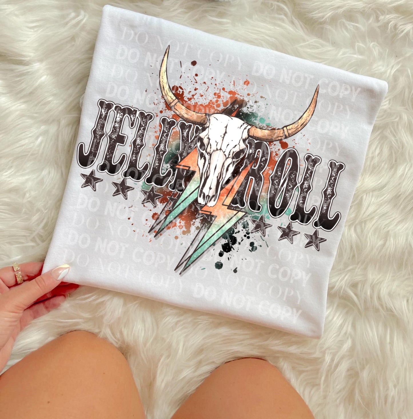 JellyRoll Lightening Skull: *DTF* Transfer