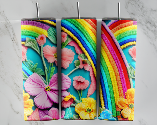 Flower Rainbow Fabric: Tumbler Sub Print
