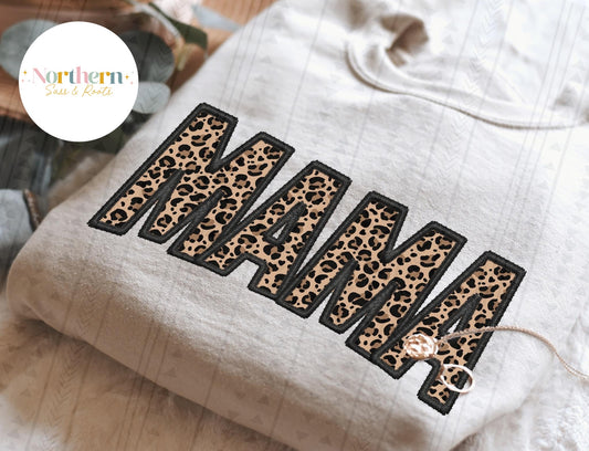 MAMA Leopard Faux Embroidery: *DTF* Transfer