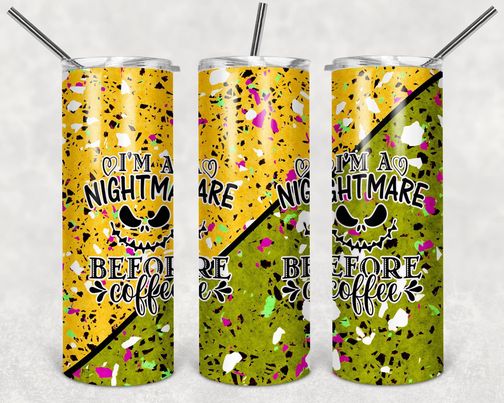 Split Nightmare Before Coffee-Tumbler Sublimation Print