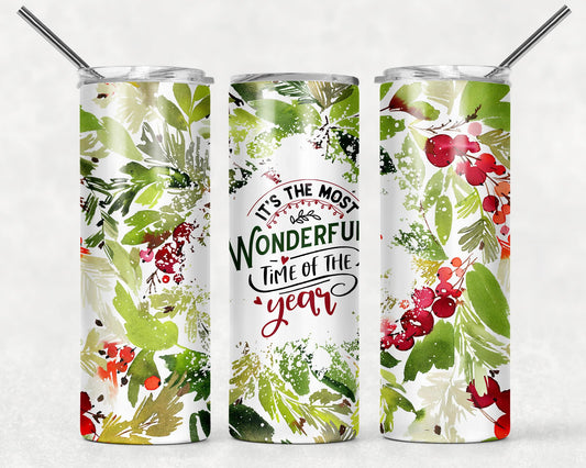 Christmas It's The Most Wonderful Time-Tumbler Sub Print