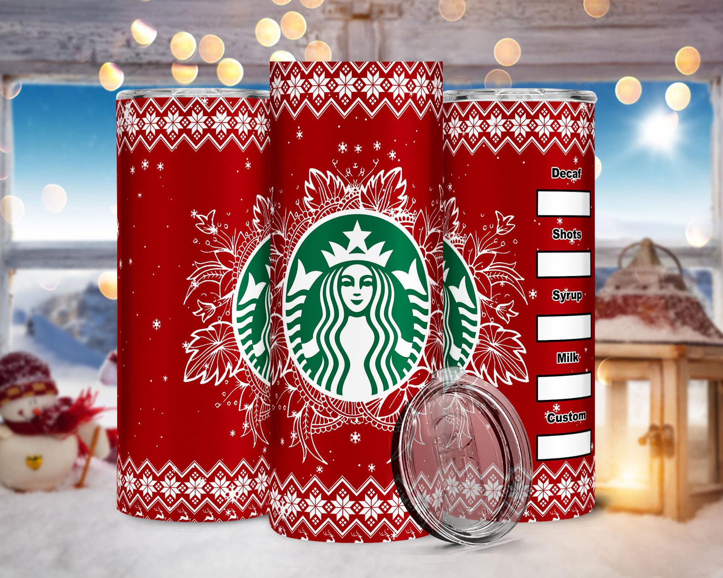 Starbucks Christmas Sweater-Tumbler Sub Print