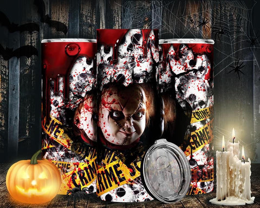 Chucky Crime Scene-Tumbler Sublimation Print