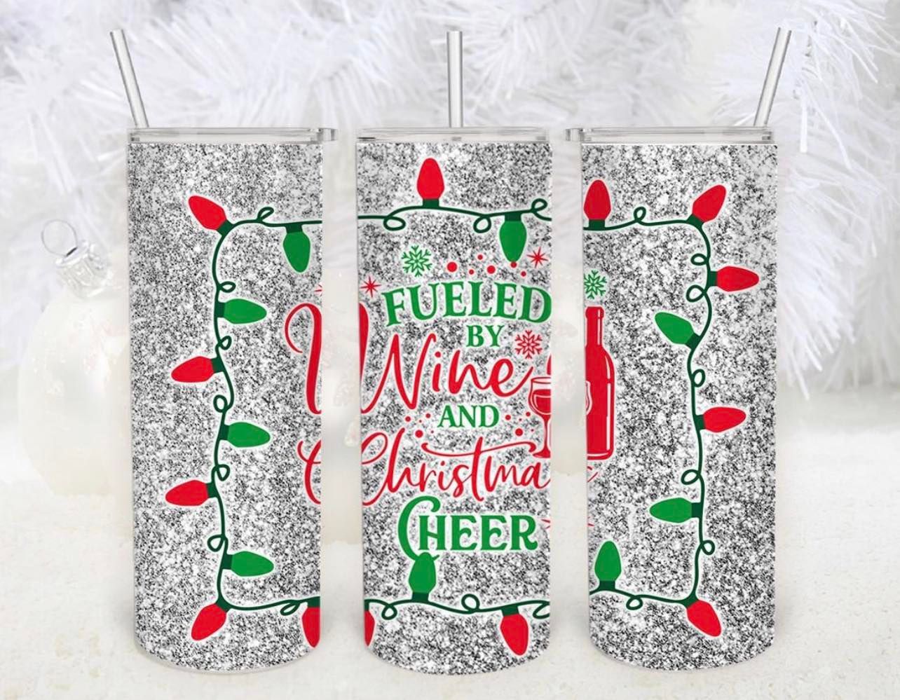 Fuled By Wine and Christmas Cheer-Tumbler Sub Print