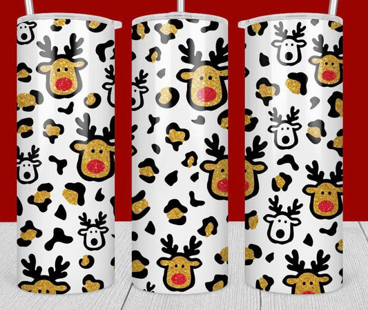 Reindeer Glitter-Tumbler Sub Print