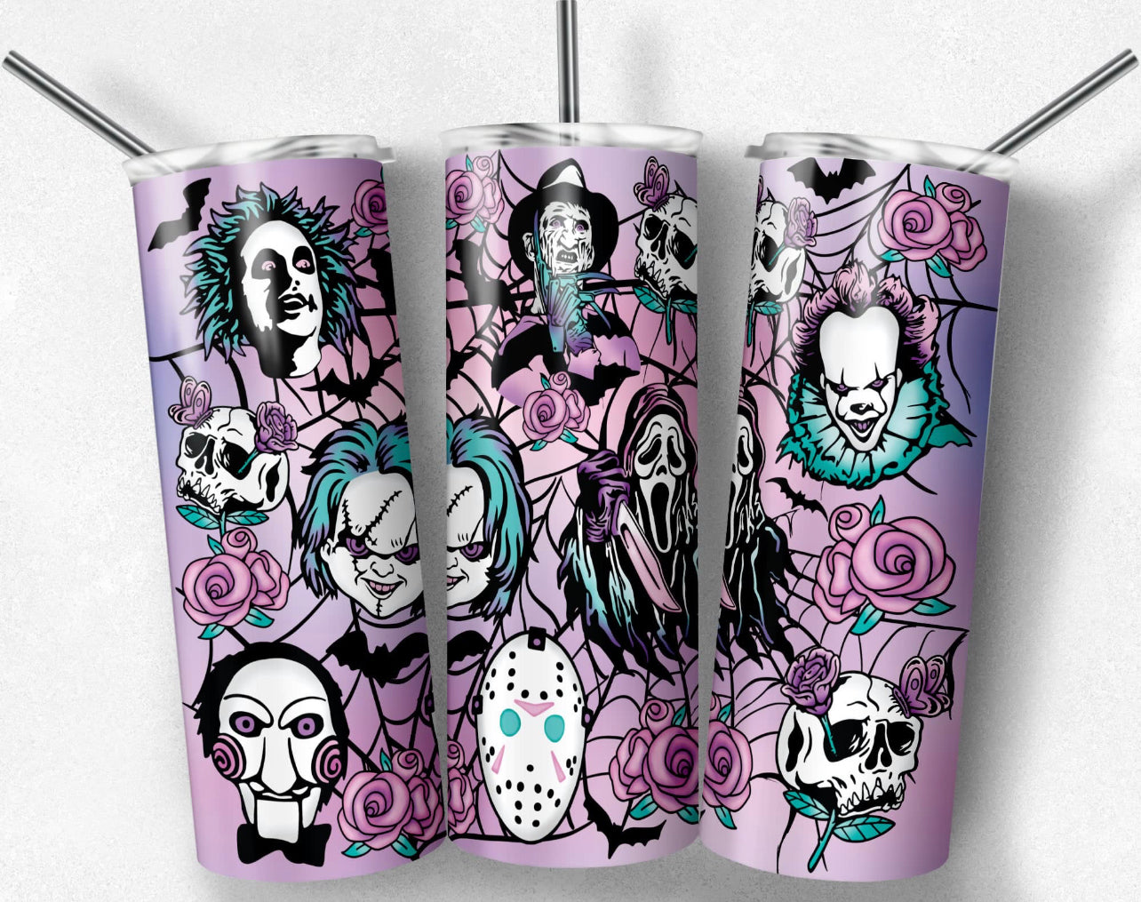 Horror Slasher Floral: Tumbler Sub Print