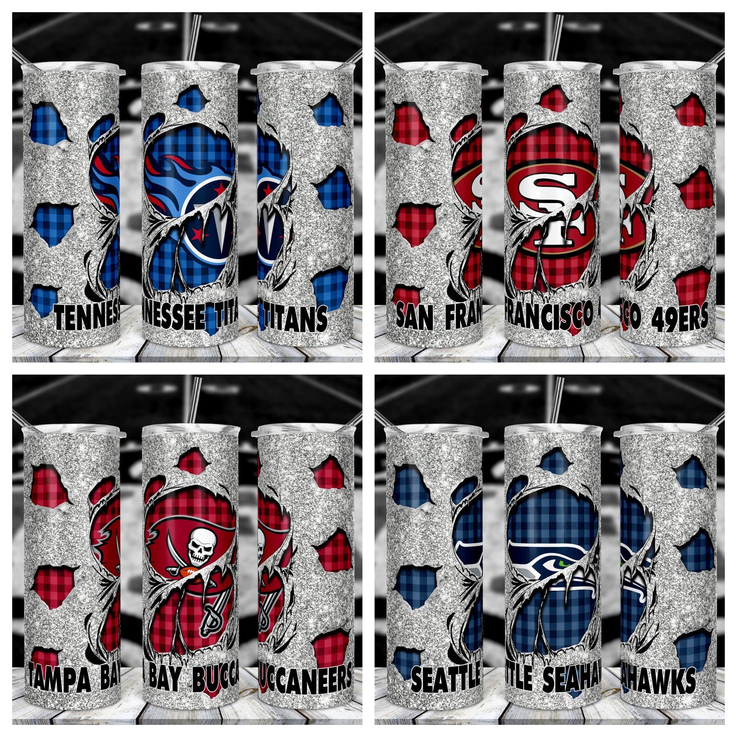 NFL Glitter-Tumbler Sublimation Print