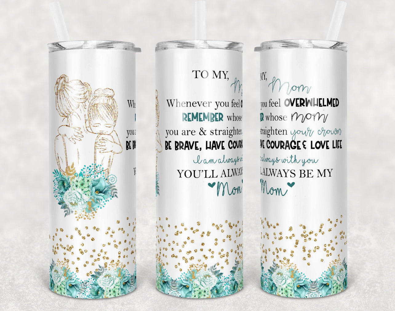 To My Mom (Blue)-Tumbler Sublimation Print