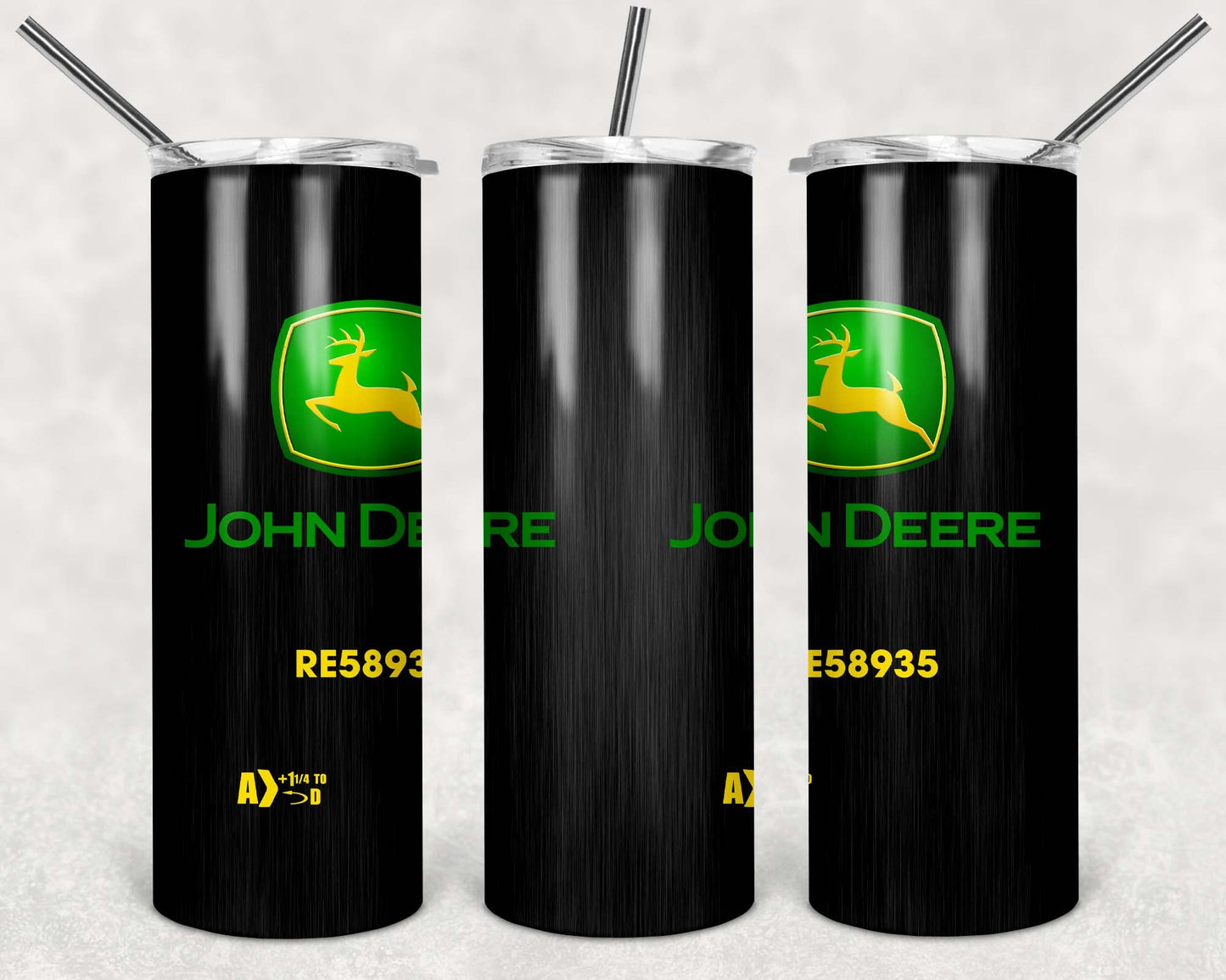 John Deere Oil (Black)-Sublimation Tumbler Print