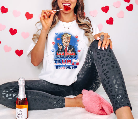 Roses Are Red Violets Are Blue TRUMPS My Love For You: *DTF* Transfer