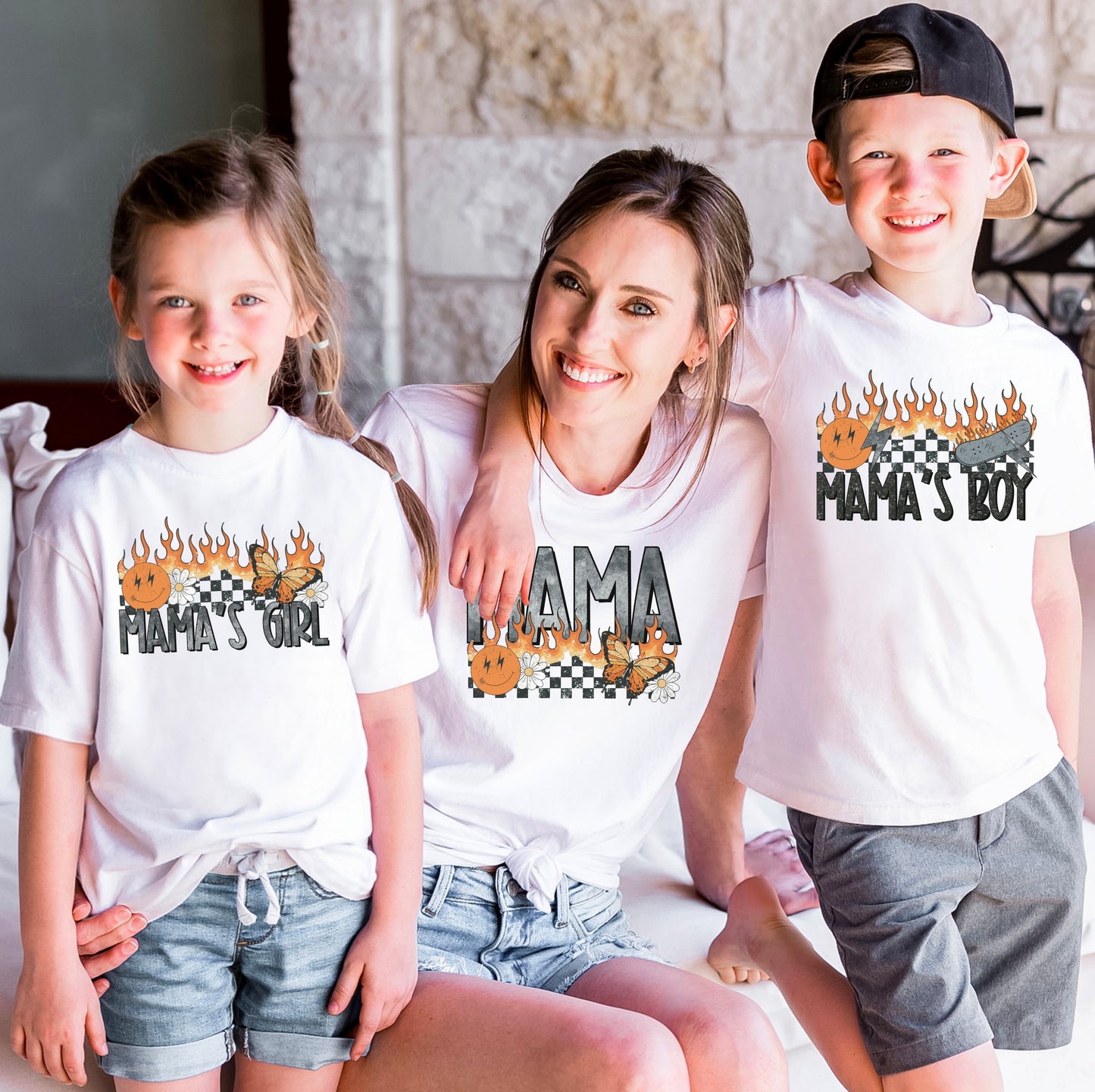 MAMA/Girl/Boy Checkered Flames: *DTF* Transfer