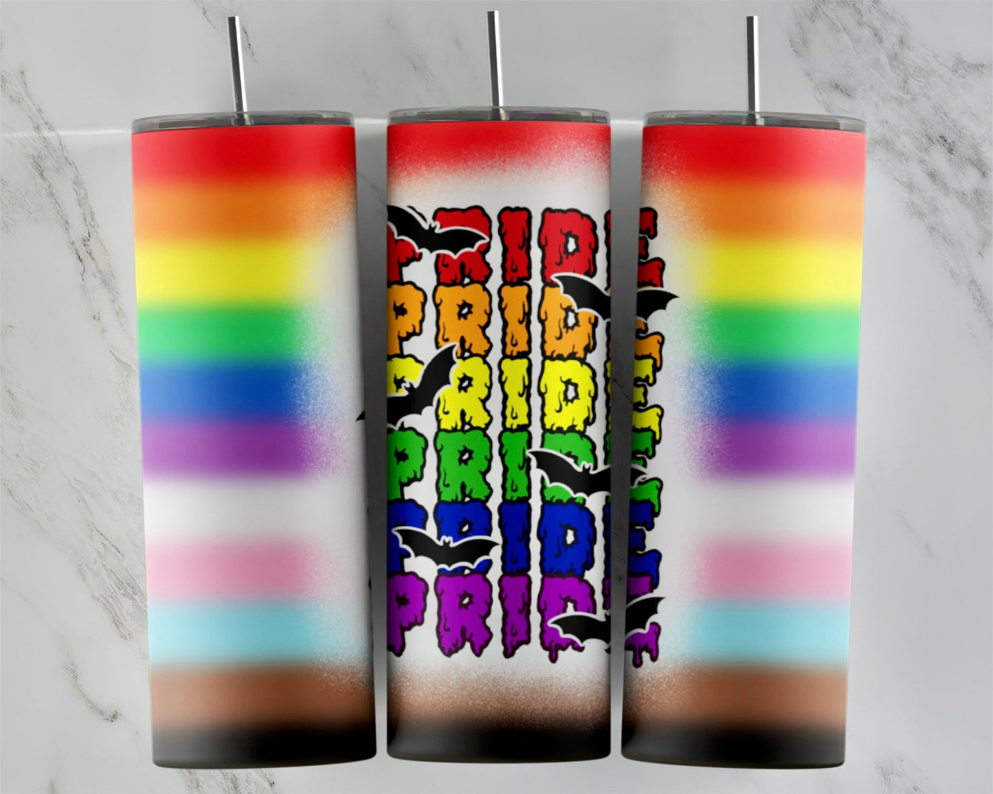 PRIDE Bats: Tumbler Sublimation Transfer