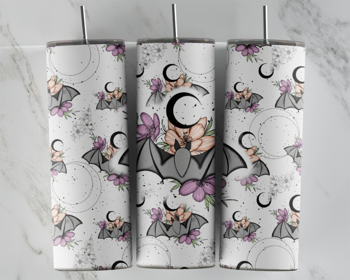 Floral Bat: Tumbler Sub Print