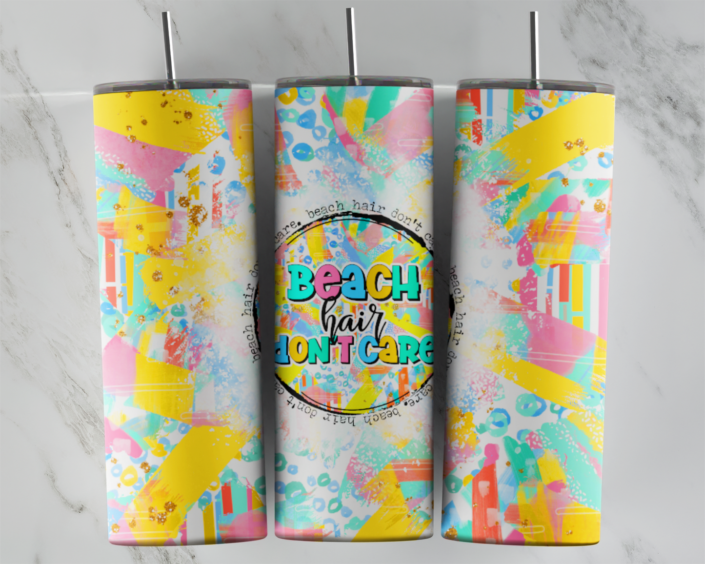 Beach Hair Don’t Care: Tumbler Sublimation Transfer