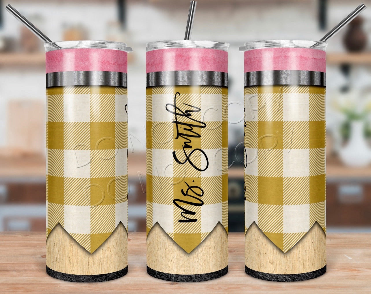 Plaid Pencil-Tumbler Sub Print