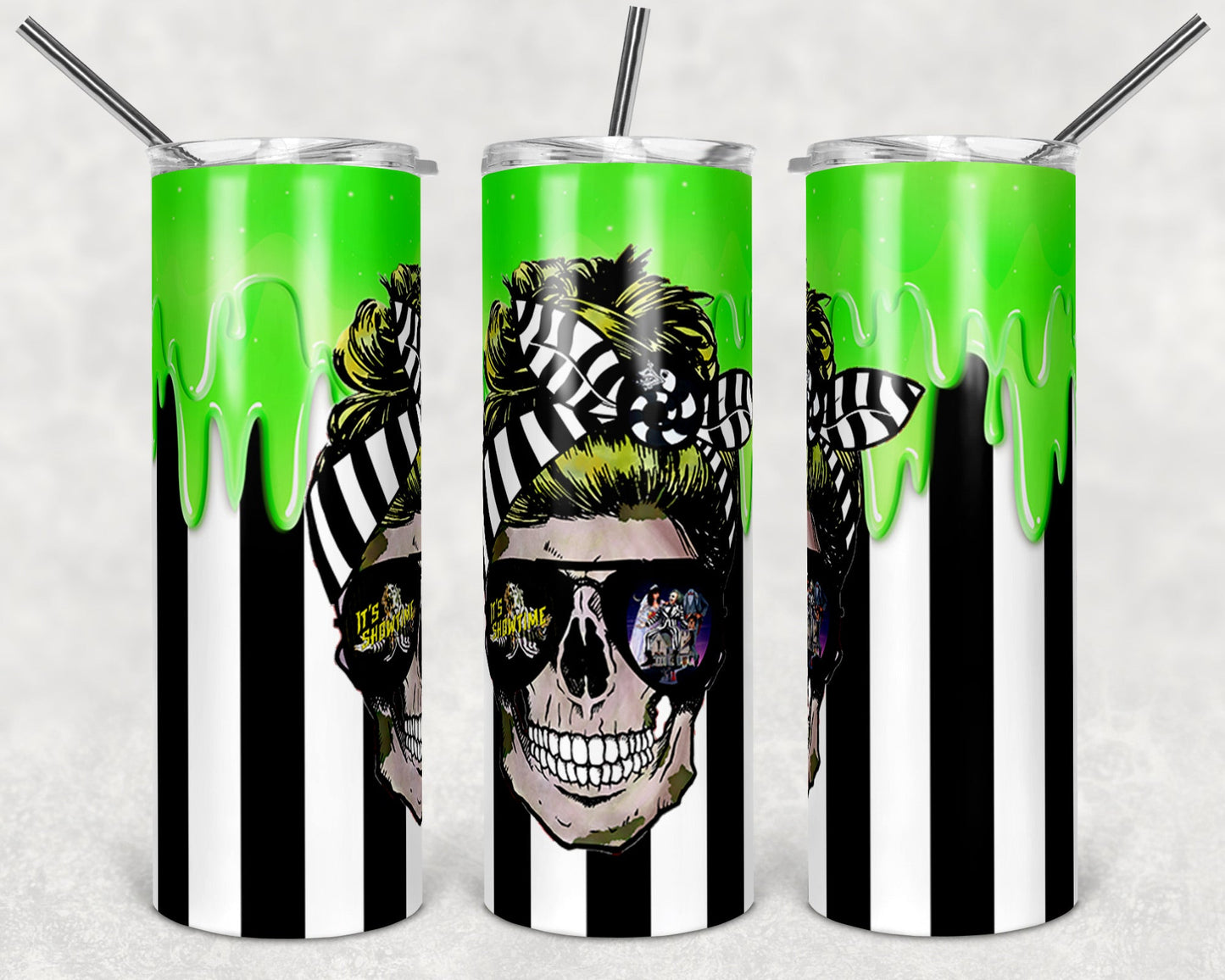 EXCLUSIVE Beetlejuice Skull-Tumbler Sublimation Print