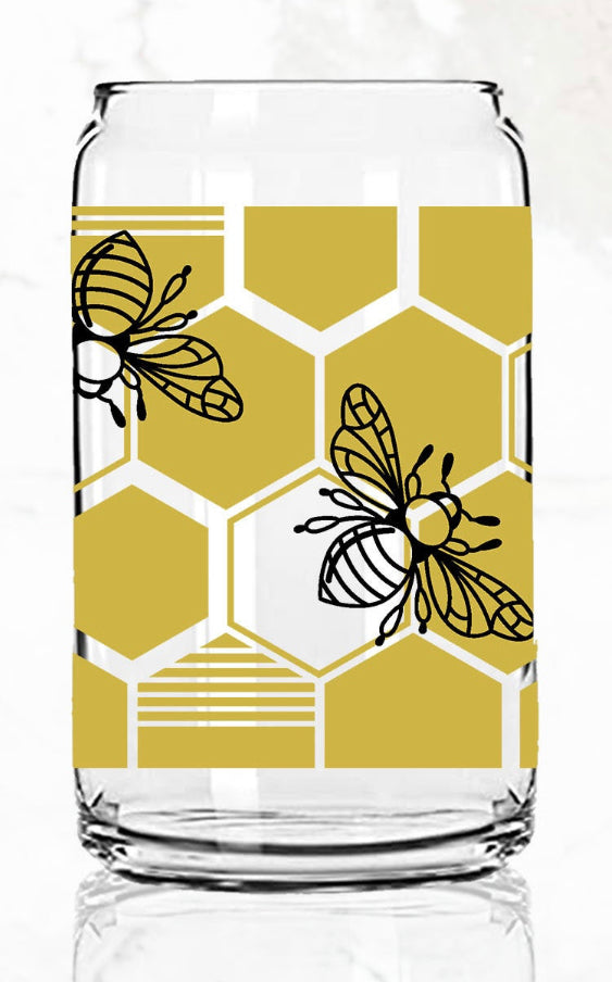 Bees and Honeycombs: Libbey Glass Sub Print