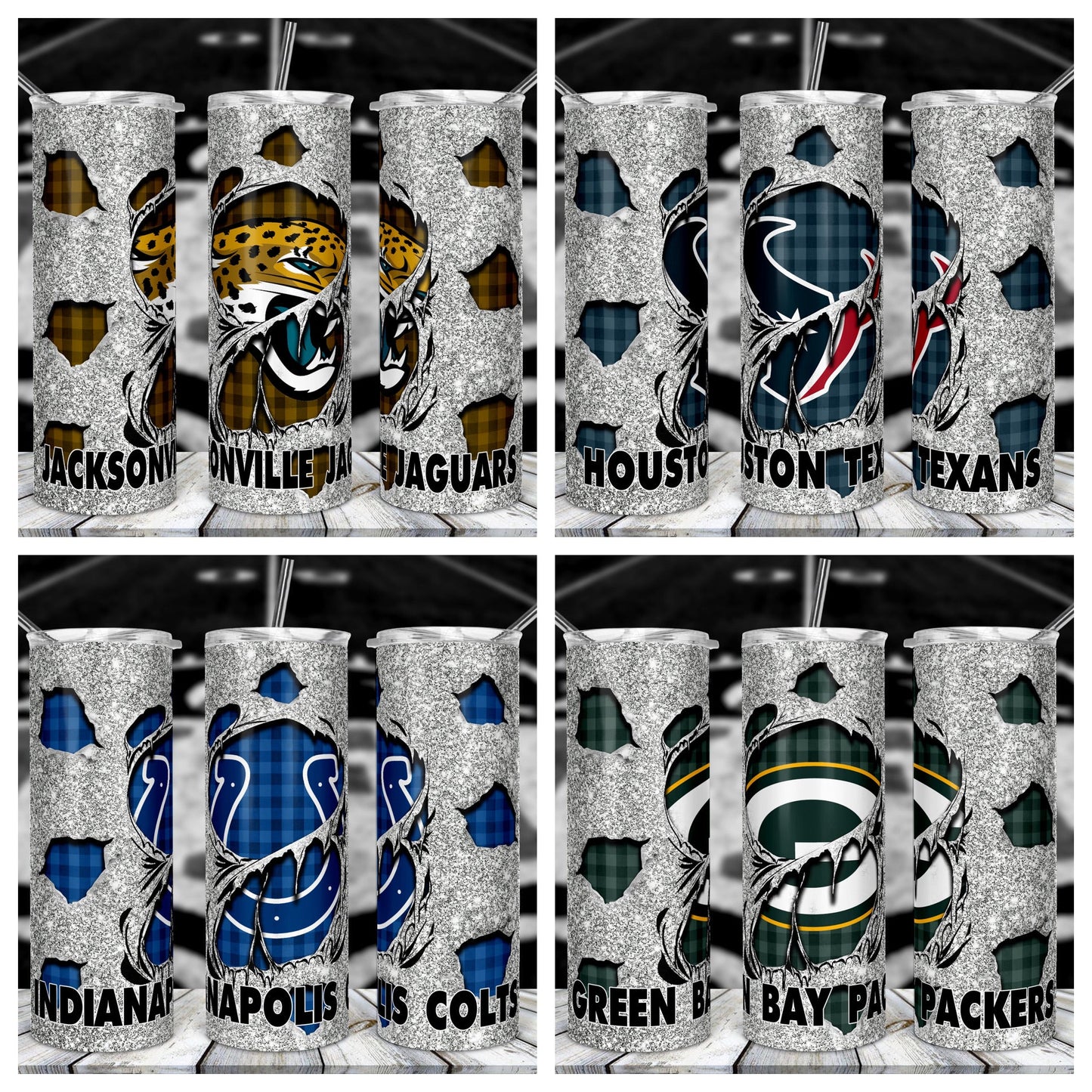 NFL Glitter-Tumbler Sublimation Print