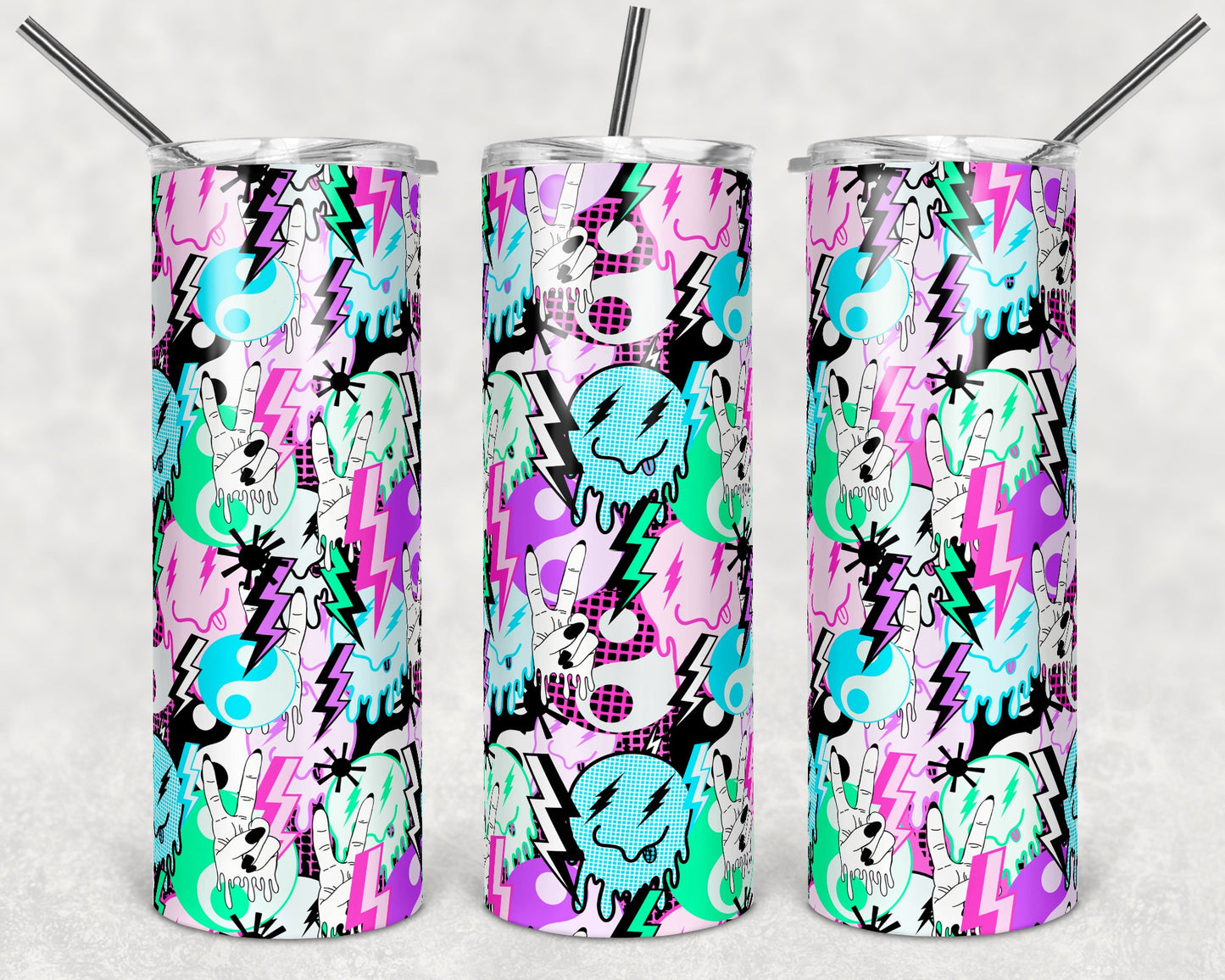 Colorful Drippy-Tumbler Sublimation Transfer