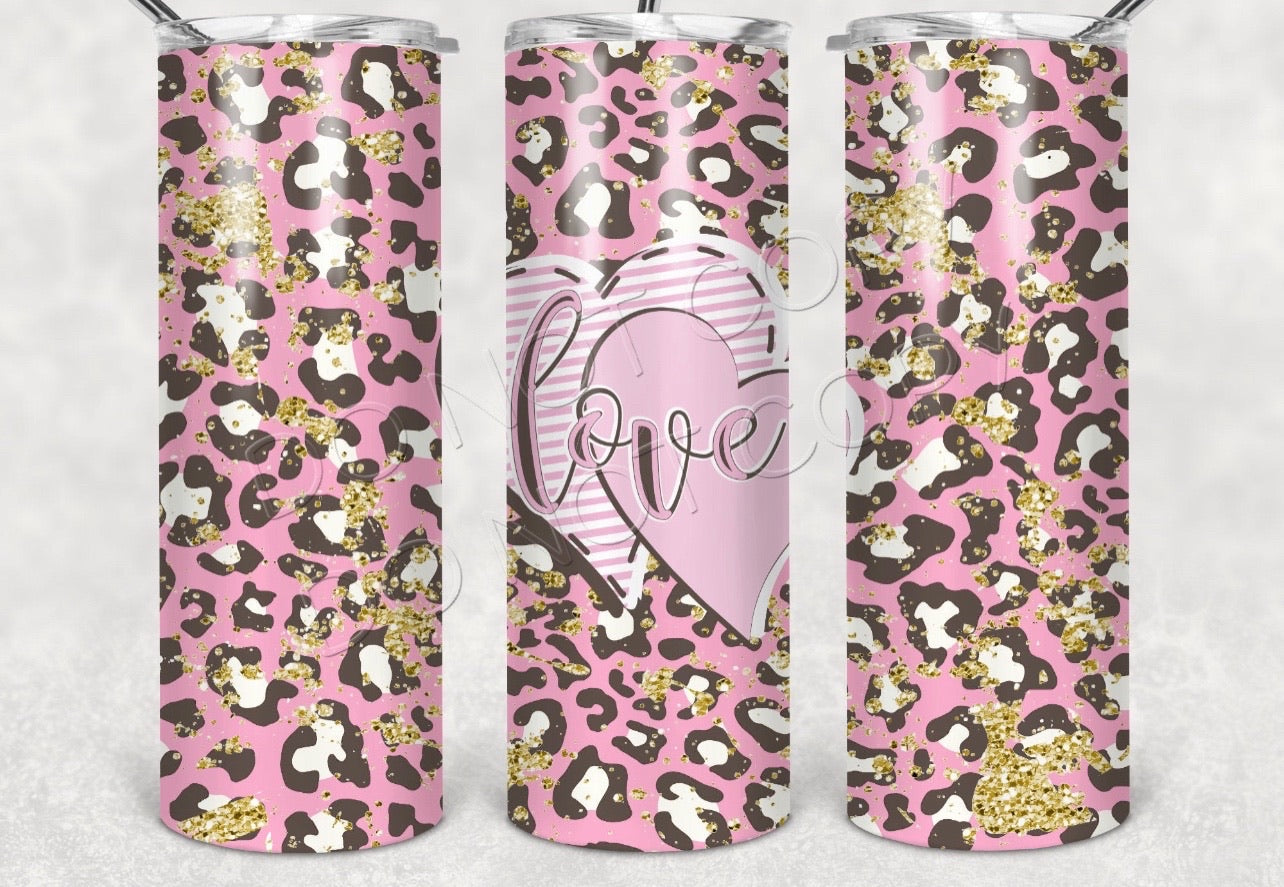 Love (Pink Leopard)-Tumbler Sub Print