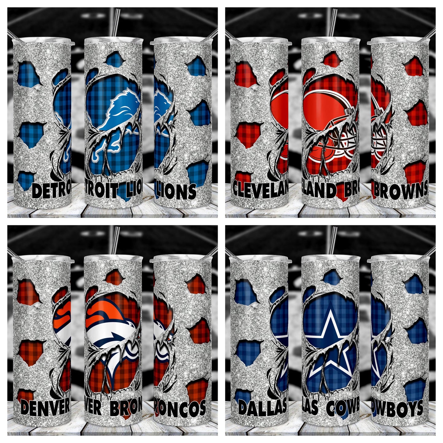 NFL Glitter-Tumbler Sublimation Print