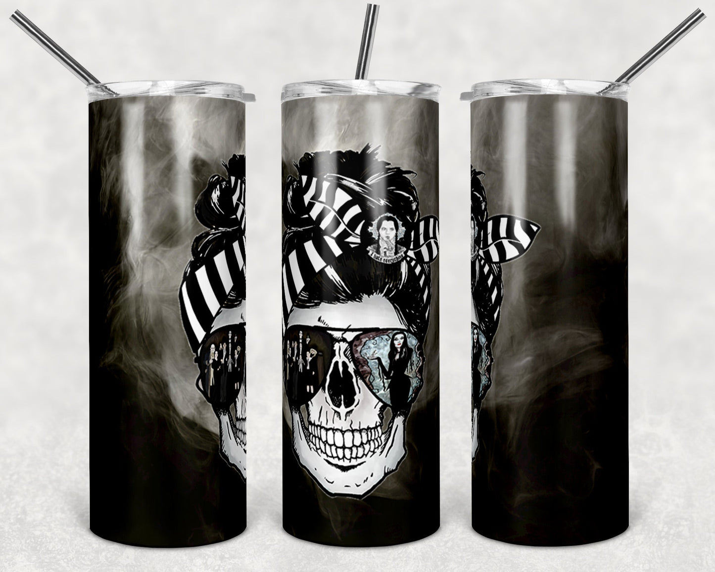 EXCLUSIVE Addams Family Skull-Tumbler Sublimation Print