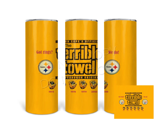 Terrible Towel (Pittsburgh Steelers)-Tumbler Sub Print