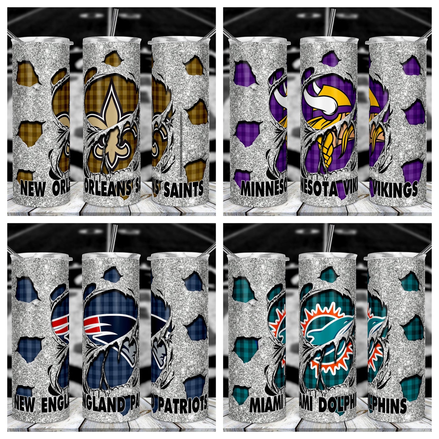 NFL Glitter-Tumbler Sublimation Print