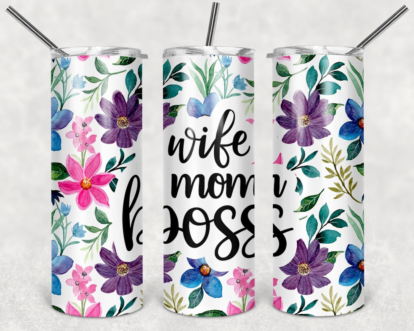 Wife Mom Boss-Tumbler Sublimation Print