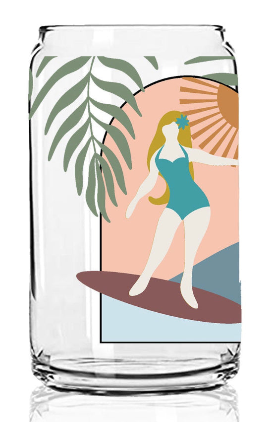 Boho Surfer Girl: Libbey Glass Sub Print