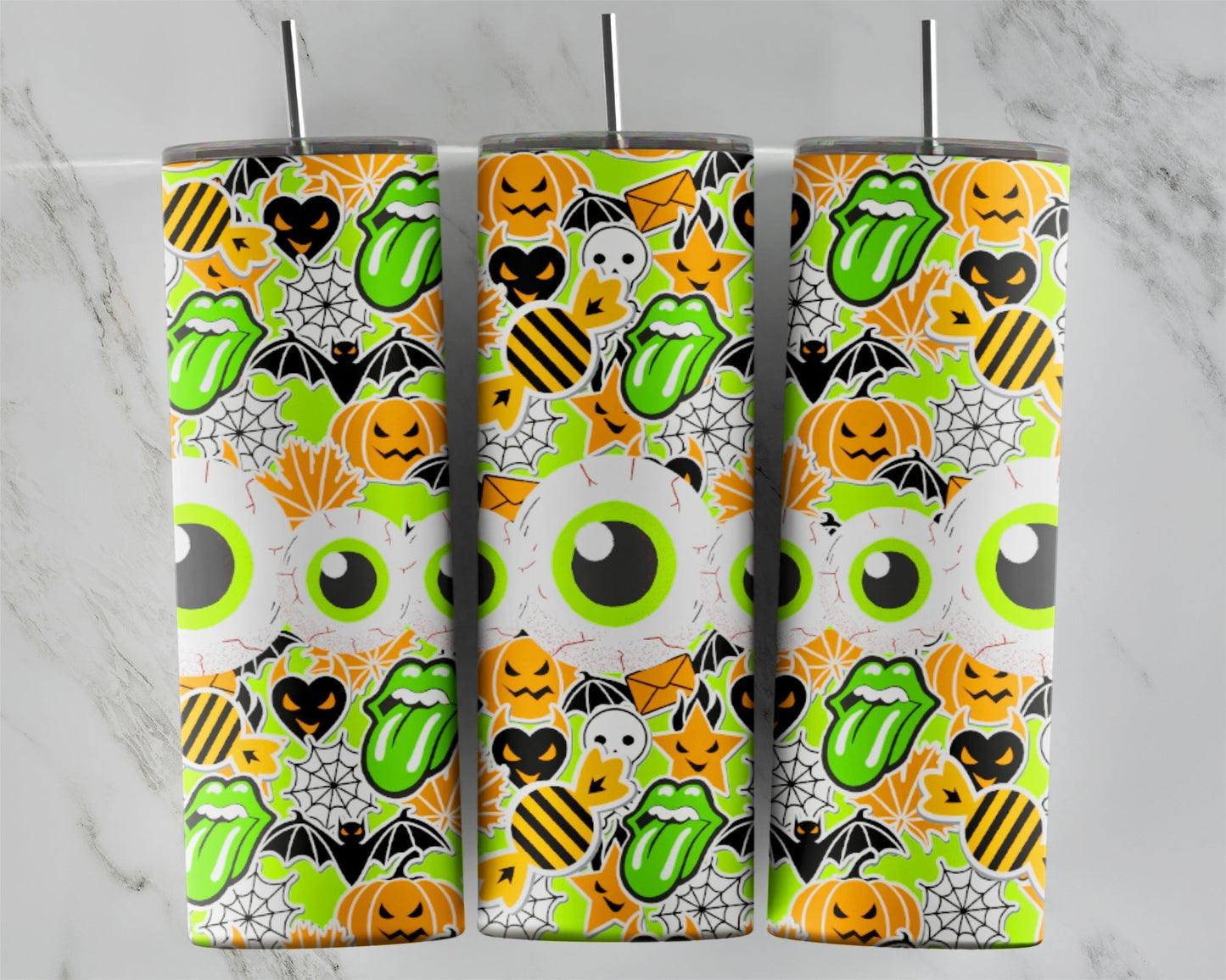 Halloween Sticker Collage: Tumbler Sublimation Transfer