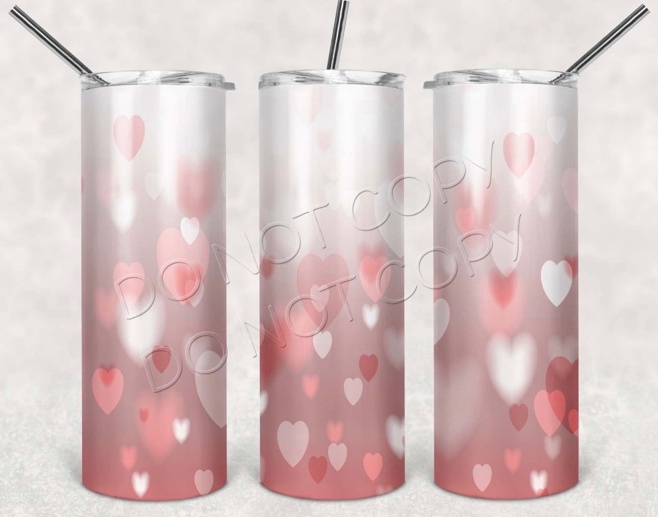 Bokeh Hearts-Tumbler Sub Print