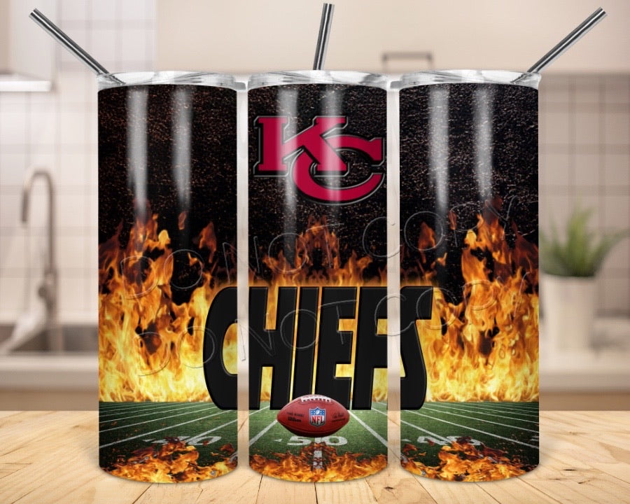 Chiefs (Fire)-Tumbler Sublimation Print