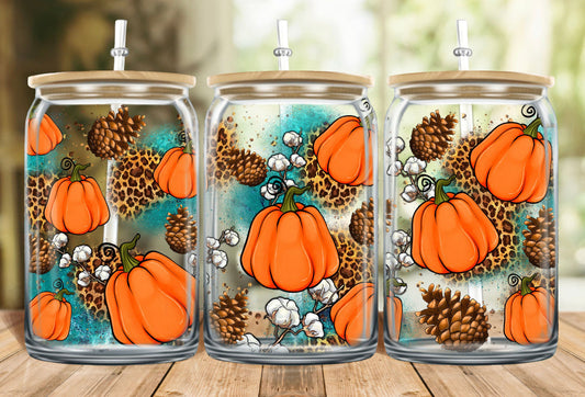 Leopard Fall Pumpkins: Libbey Glass Sub Print