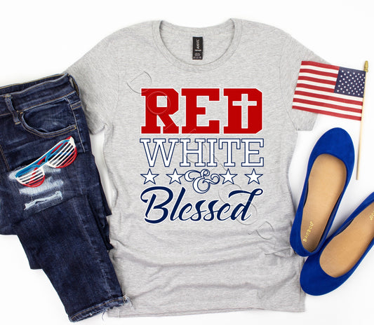 Red White & Blessed-*DTF* Transfer