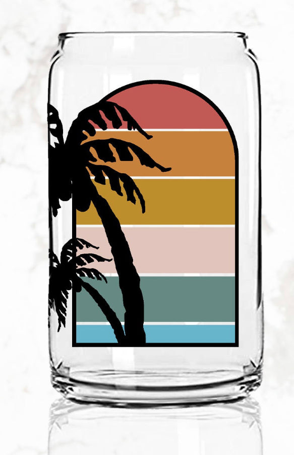 Retro Hawaiian Palms: Libbey Glass Sub Print