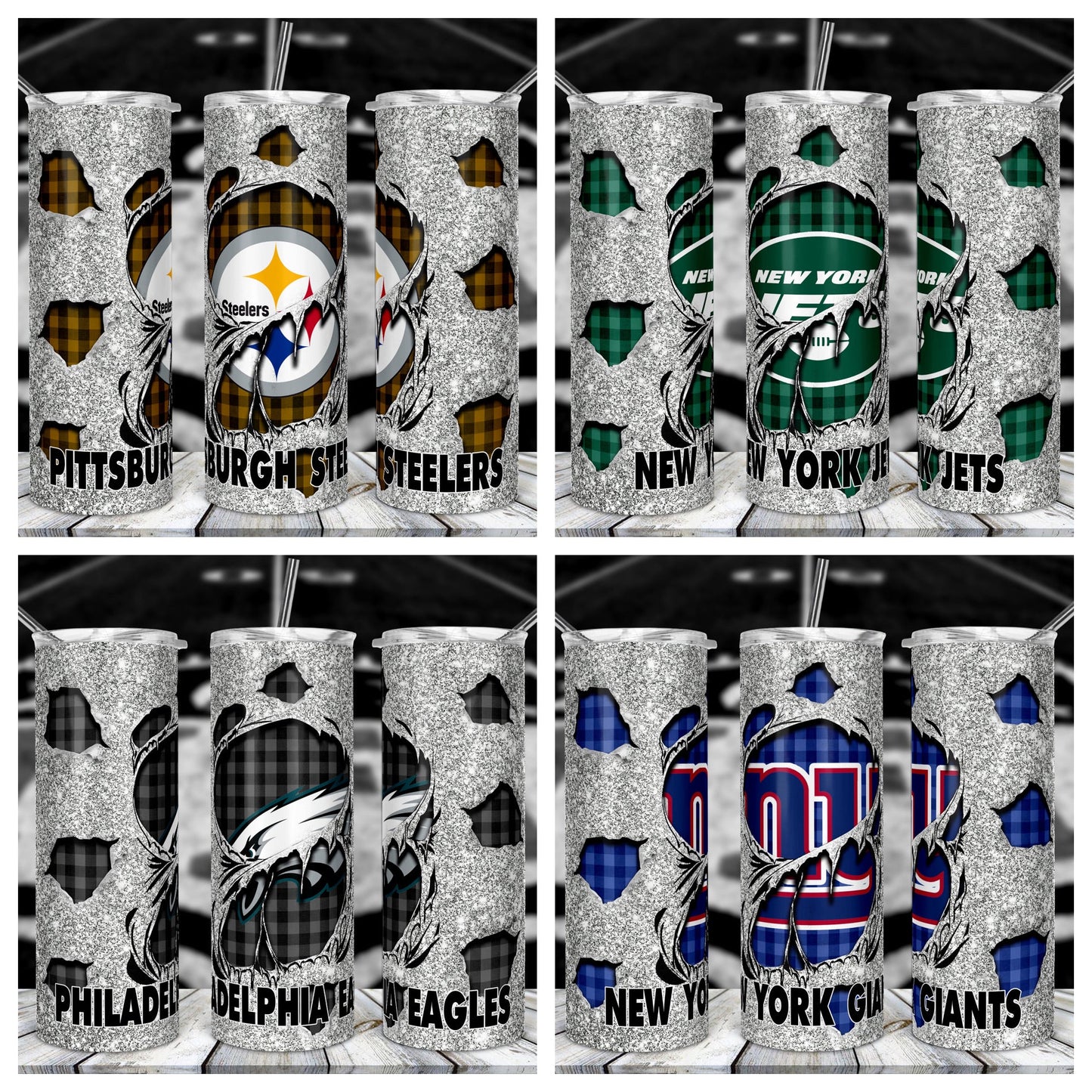 NFL Glitter-Tumbler Sublimation Print