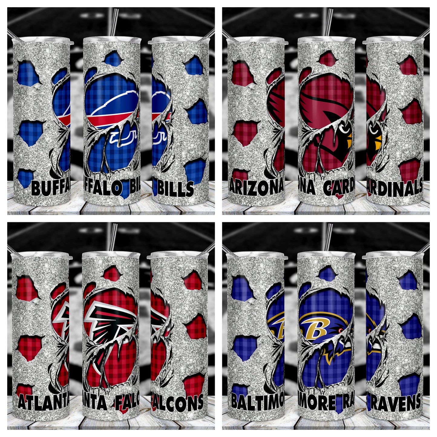 NFL Glitter-Tumbler Sublimation Print