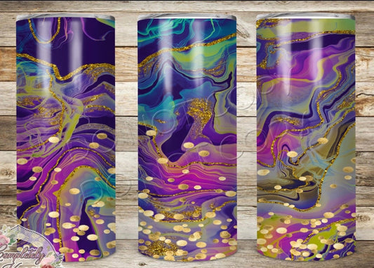 Colorful Abstract Glitter Swirl-Tumbler Sub Print