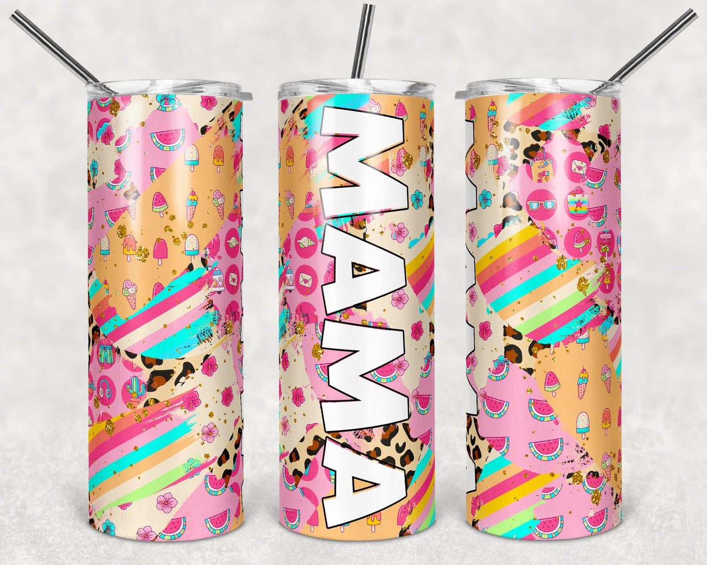 MAMA Summer Patchwork-Tumbler Sublimation Transfer