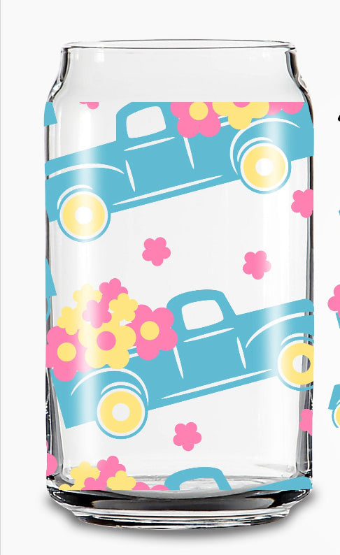 Spring Floral Truck: Libbey Glass Sub Print