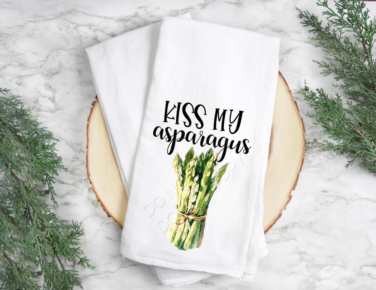 Kiss My Asparagus- Tea Towel Transfer