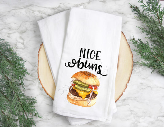 Hamburger Nice Buns- Tea Towel Transfer