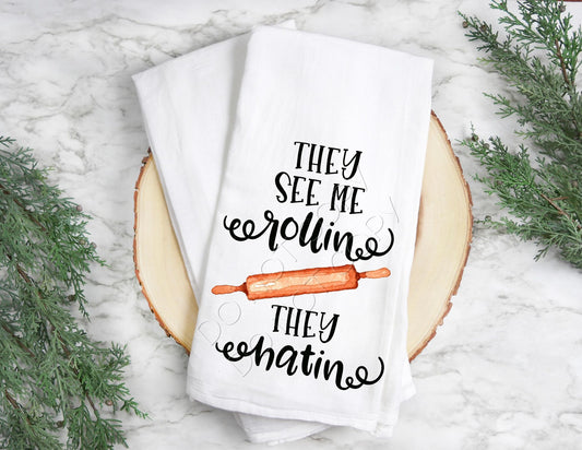 They See Me Rollin- Tea Towel Transfer